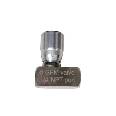 Adjustable In-Line Throttle Valve:  1/4" NPT Port, 0-5 GPM