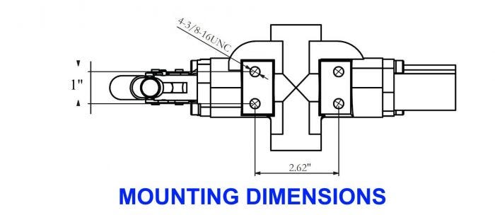 30 GPM, 3/4" Work Ports, Auto Return Detent Log Splitter Valve Schematic Drawing