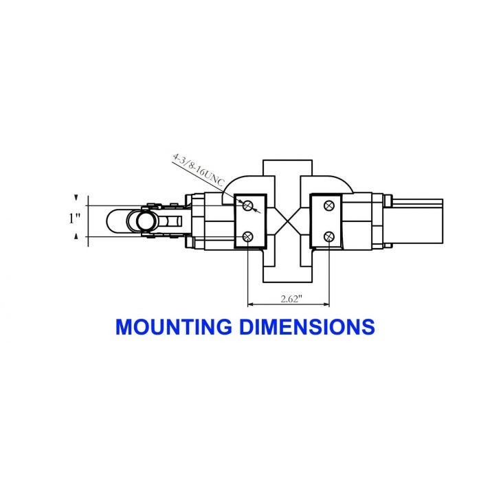 30 GPM, 1/2" Work Ports, Auto Return Detent Log Splitter Valve Schematic Drawing