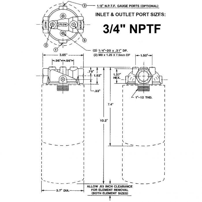 25 GPM Zinga ZAF07 Spin-On Filter Head