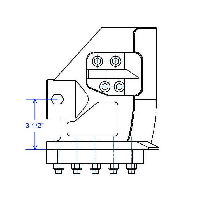 Log Splitter 4-Way Wedge Blade with Log Knock-Off Drawing