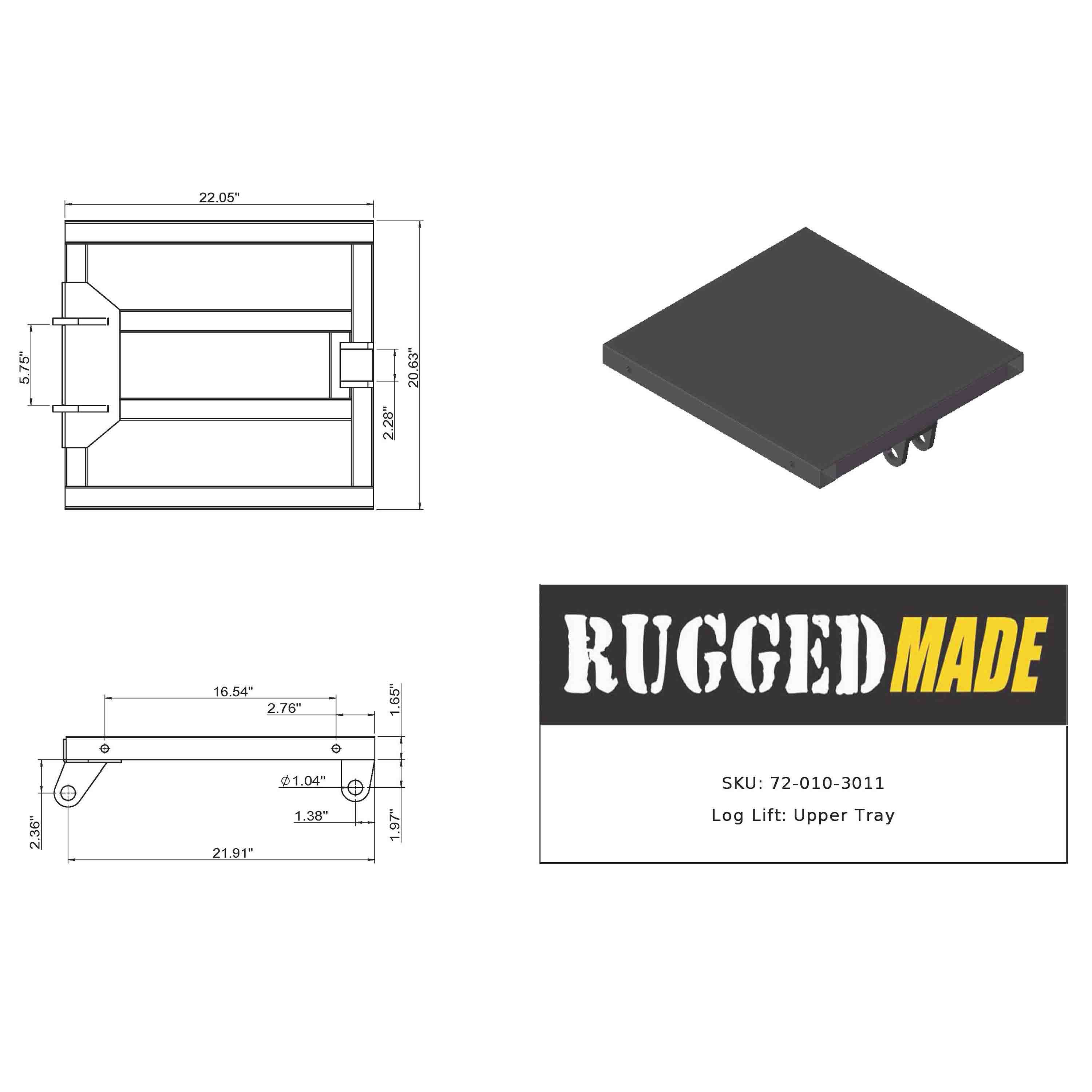 Log Splitter Log Lift Upper Tray Diagram