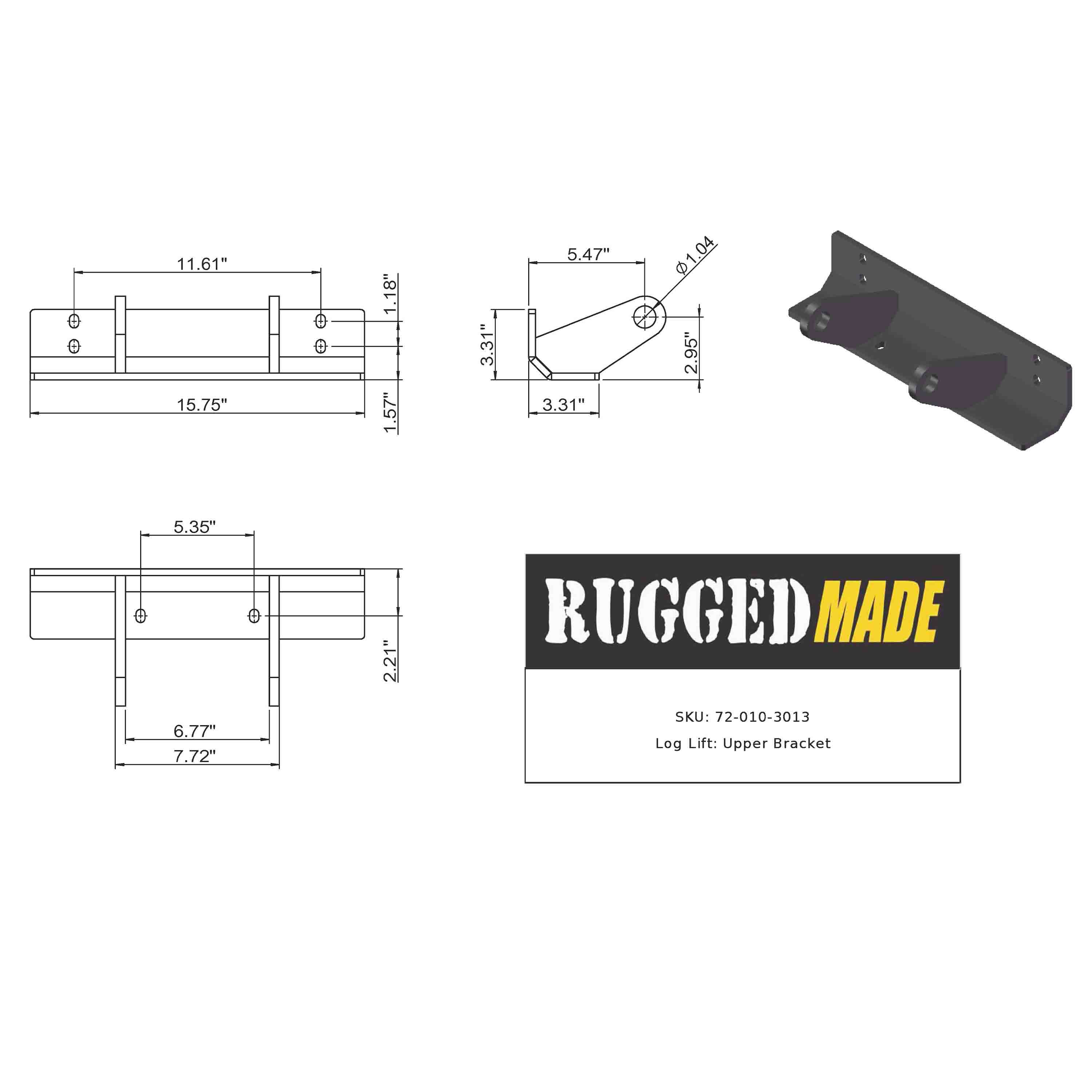 Log Splitter Log Lift Upper Bracket Diagram