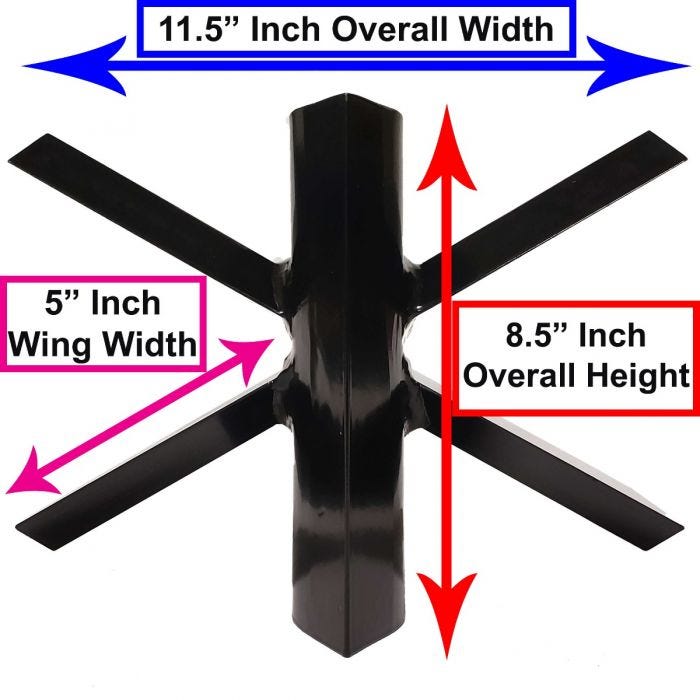 6-Way, Slip-On Log Splitter Wedge Diagram