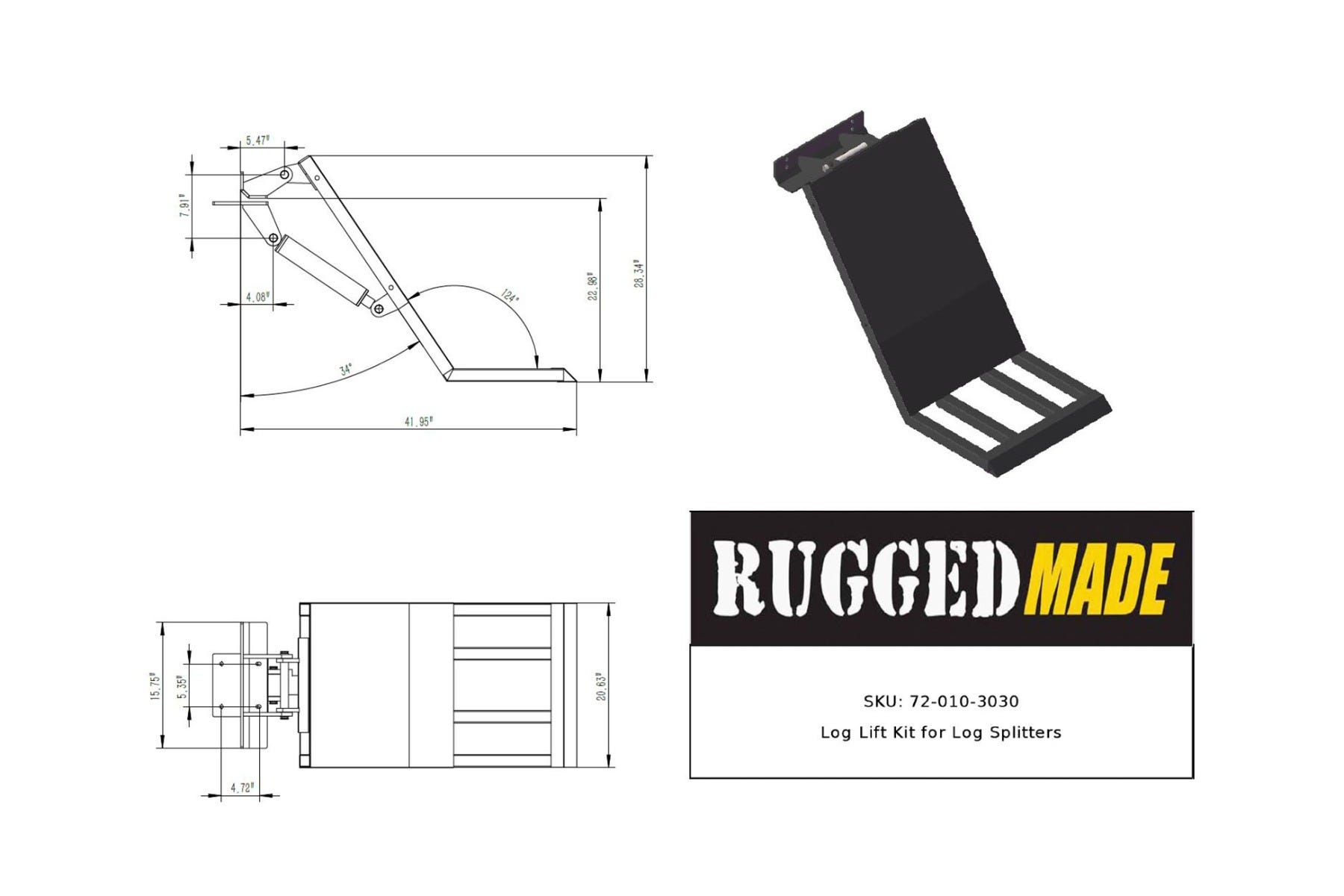 Log Splitter Log Lift Kit Drawing