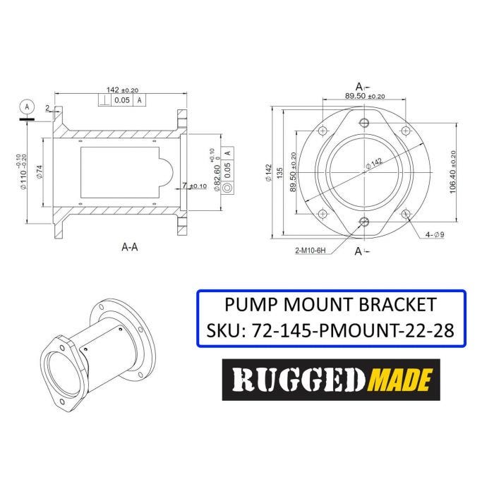 Round, 2 Holes, 4.25" Bolt Circle Pump Mount Bracket