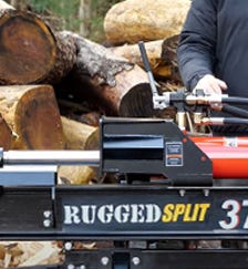 RuggedSplit 537-24-RE Tip Up Log Splitter: 37-Ton, Raven 301cc, 24 Stroke