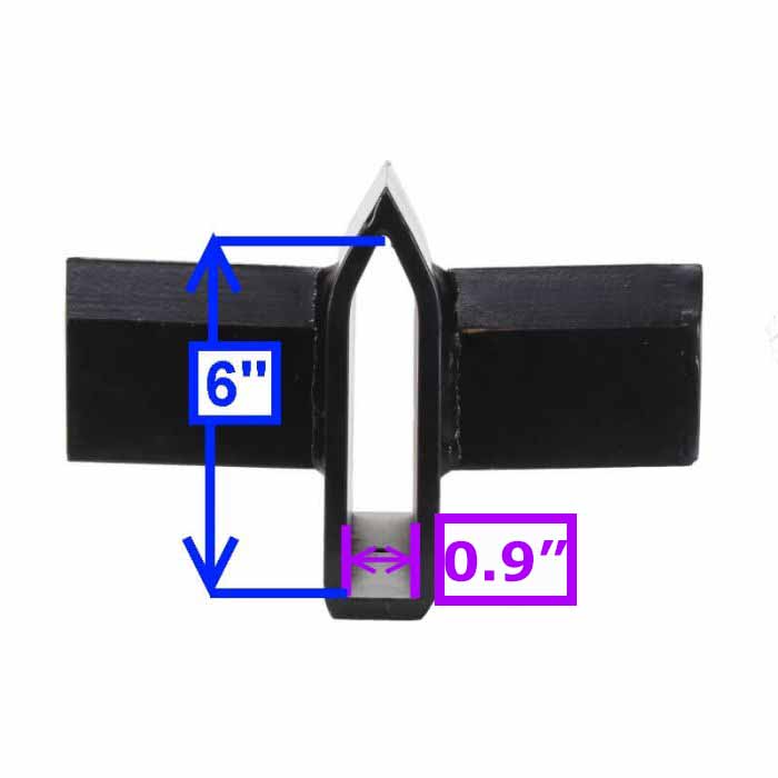 4-Way, Slip-On, 8.75" Height Log Splitter Wedge Diagram