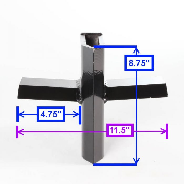 4-Way, Slip-On, 8.75" Height Log Splitter Wedge Diagram