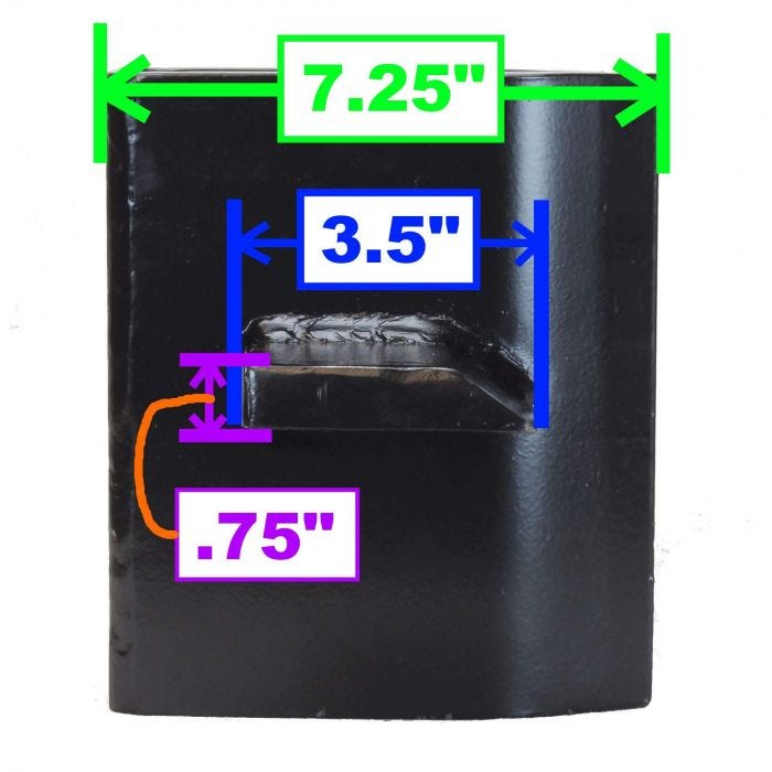 4-Way, Slip-On, 8.5" Height Log Splitter Wedge Diagram