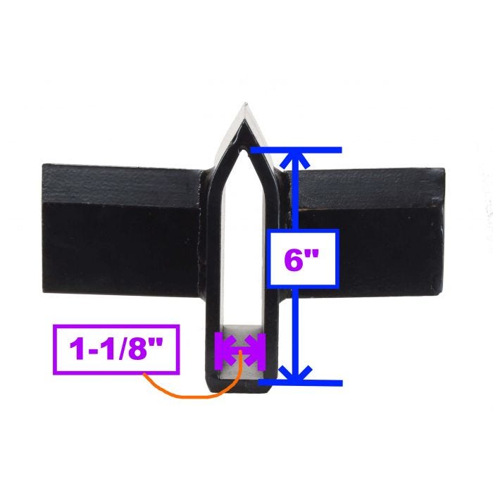 4-Way, Slip-On, 8.5" Height Log Splitter Wedge Diagram