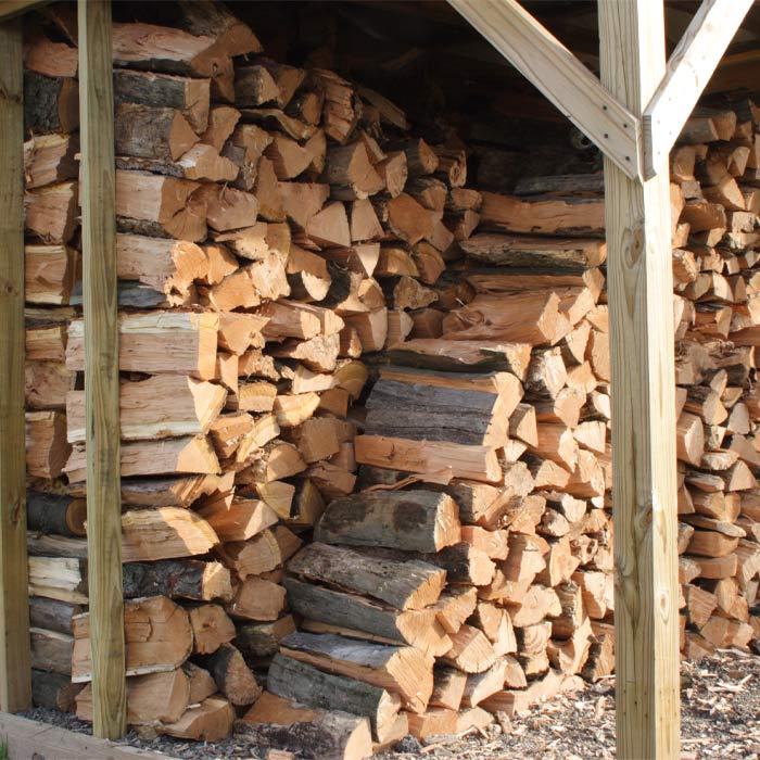 Stacked firewood